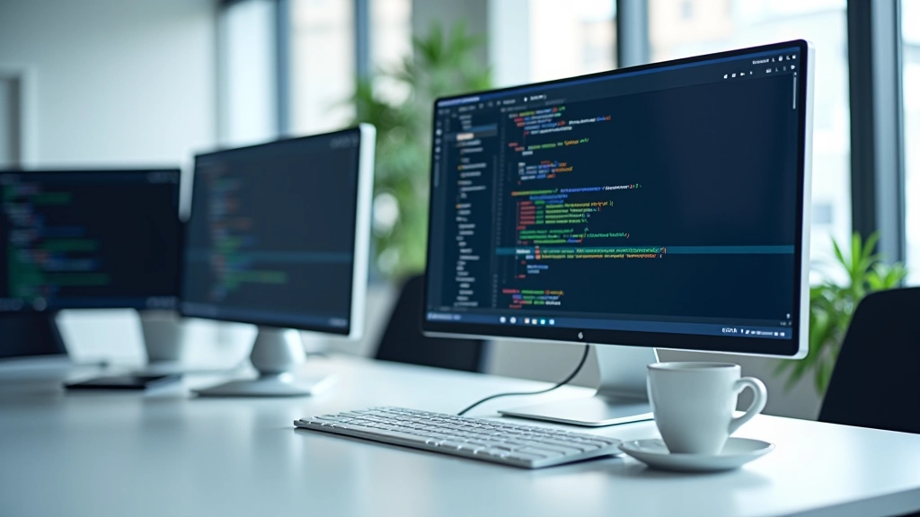 أدوات تطوير الويب وبرامج التصميم على شاشة الحاسوب